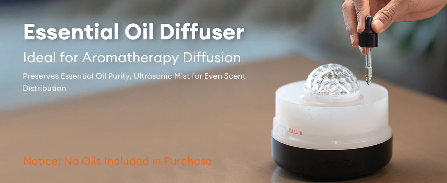 2025 New Model Starry Sky Projection Aroma Diffuser USB Plug-in Seven-color Romantic Atmosphere Lamp Humidifier