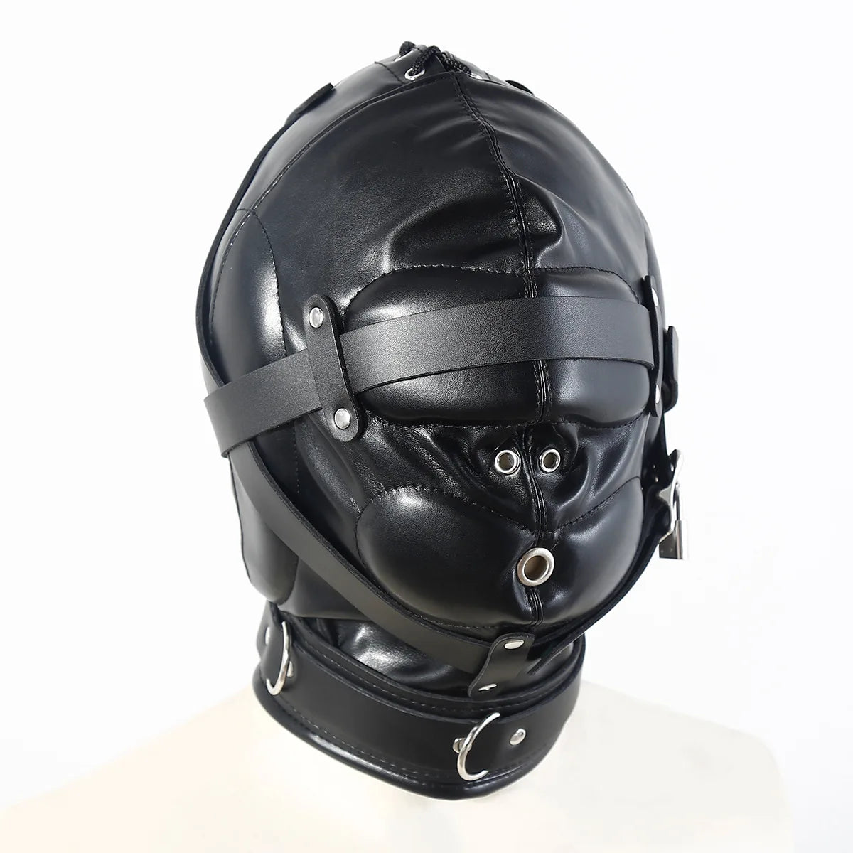 BDSM-Lederhaube, verstellbare Vollkopfbedeckung, sadistisches Sexspiel, Bestrafung, BDSM-Bondage-Training, Sexspielzeug für Erwachsene für Paare