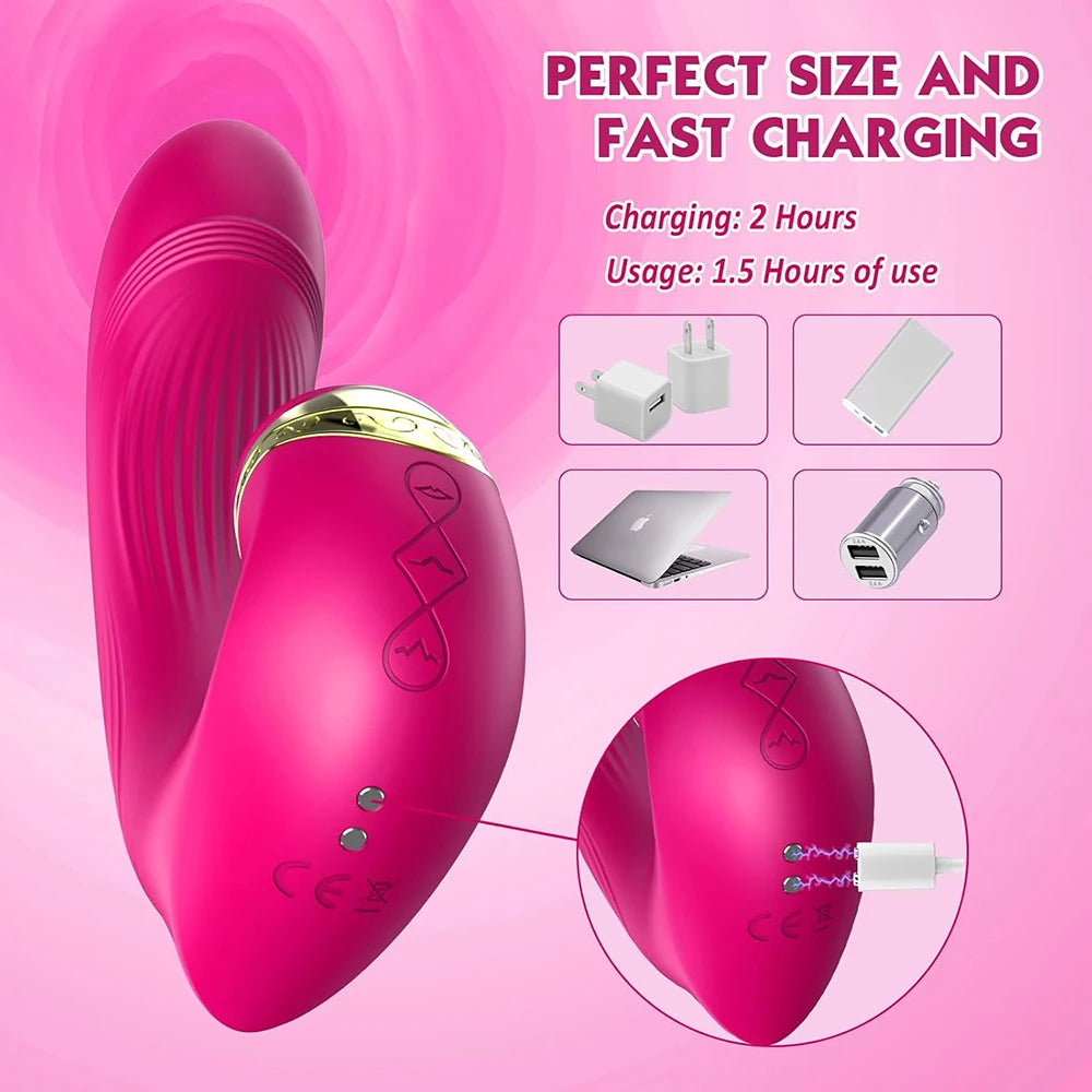 Vibrador para mujer, consolador con ventosa para clítoris y pezones, con rotación de 360°, succión oral, estimulador de clítoris, masaje, juguetes sexuales.
