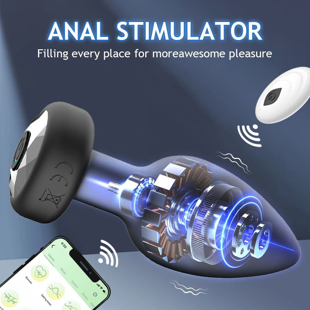 Vibrierender Analvibrator für Männer, 10 Vibrationen, kabellose Steuerung, Butt Plug, Sexspielzeug für Paare, Prostatamassagegerät, Produkte für Erwachsene und Schwule