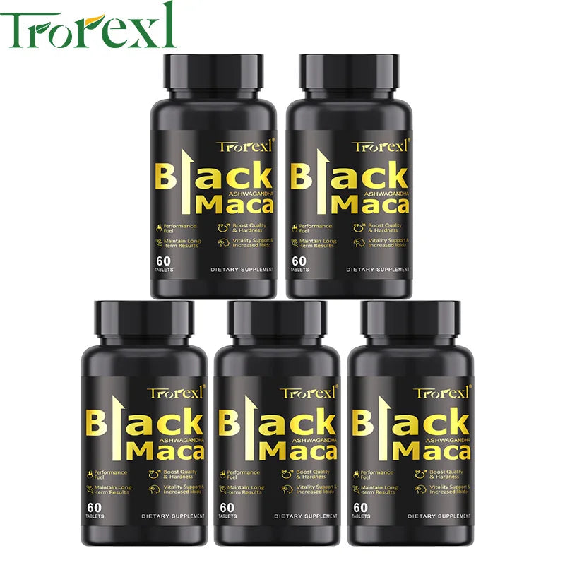 Maca negra natural para potenciar la erección, suplementos para aumentar el volumen y la fuerza masculina, cápsula de máxima resistencia para hombres.