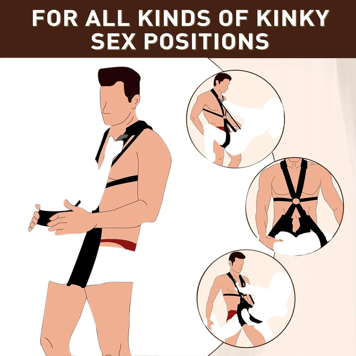 Columpio sexual para parejas, BDSM, bondage, eslingas de amor para juego con correa ajustable, tapete acolchado de felpa suave, juguete de ataduras sexuales para adultos.