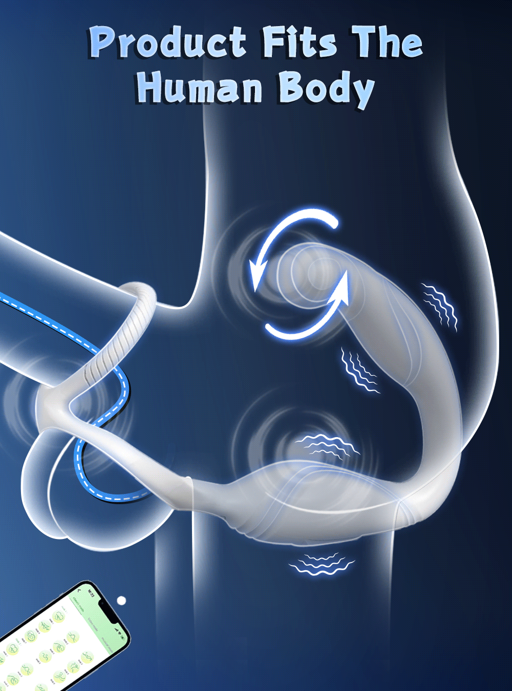 Männliches Sexspielzeug, rotierender Vibrator für Männer, Prostata-Massagegerät, Doppel-Penisring, Penisringe, Anal-Vibrator, Anal-Plug, Anal-Spielzeug für Männer