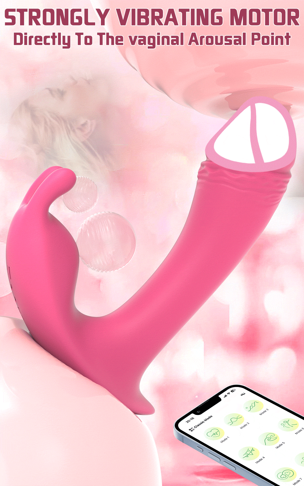 Vibrador vaginal con control por Bluetooth para masturbación femenina, estimulador de clítoris, vibrador portátil, productos eróticos para adultos.