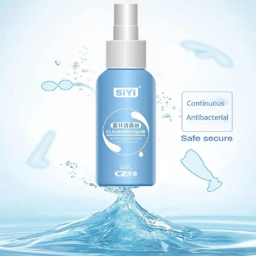 Limpiador antibacteriano de juguetes sexuales de 50 ml, líquido desinfectante para vibradores, botella de spray de limpieza segura para productos sexuales, esterilización.