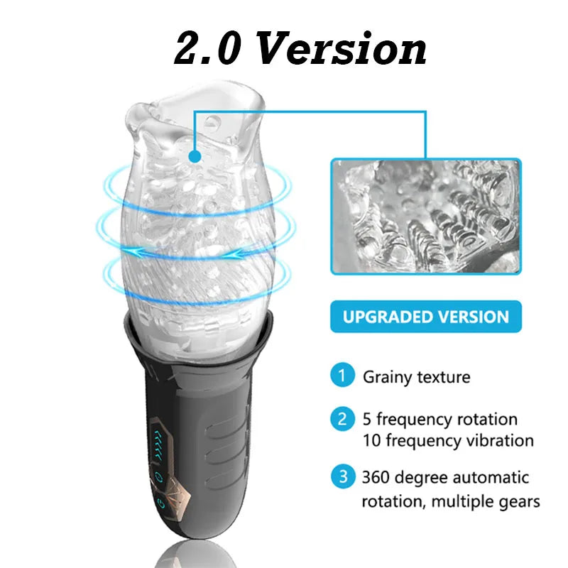 Juguetes sexuales para hombres, máquina automática eléctrica con pistón giratorio, masturbador masculino, copa, consolador vaginal, vibrador oral real.