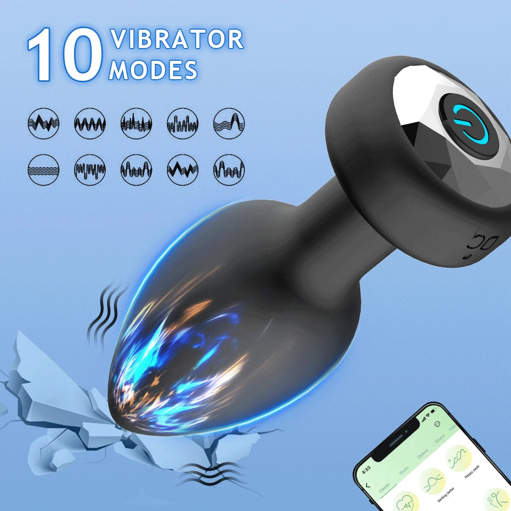Vibrierender Analvibrator für Männer, 10 Vibrationen, kabellose Steuerung, Butt Plug, Sexspielzeug für Paare, Prostatamassagegerät, Produkte für Erwachsene und Schwule