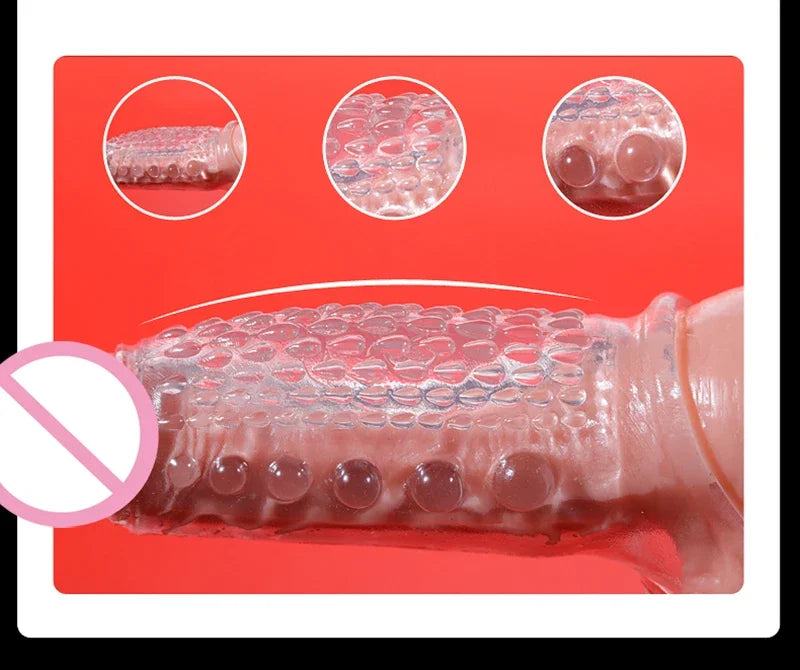 Juguetes sexuales para alargar el pene, extensor de anillo para pene, funda reutilizable, preservativos, productos para adultos, herramienta erótica para parejas.