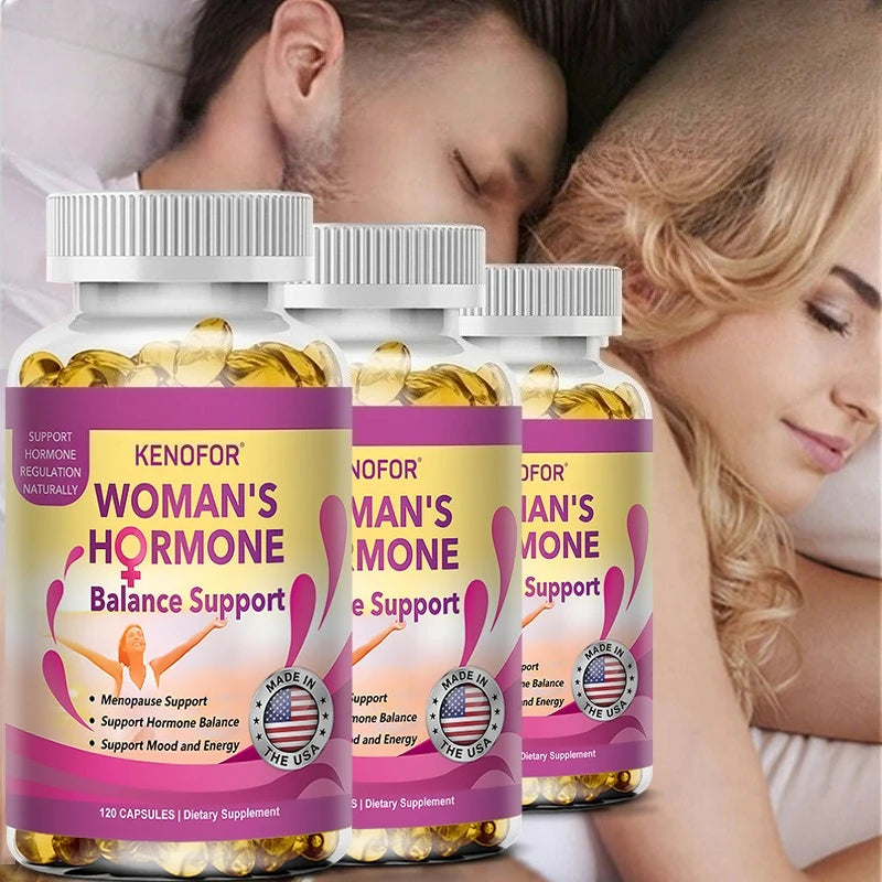 Kenofor Women's Health Balance Supplement, enthält Sojaflavonoide, hilft, die Stimmung zu regulieren und die Energie während der Wechseljahre zu verbessern