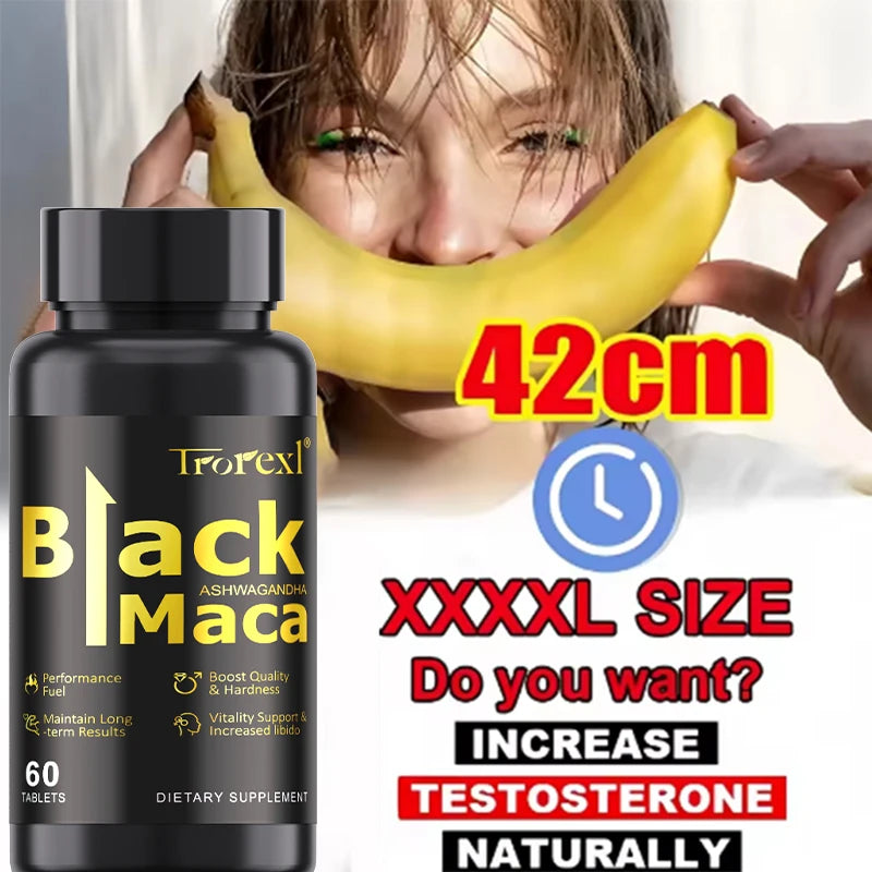 Männliche Steigerung der Libido Bio-Maca - 60 Tabletten 100 % rein Nicht-GVO Unterstützt reproduktive Gesundheit Natürlicher Energiespender Schnell wirkend