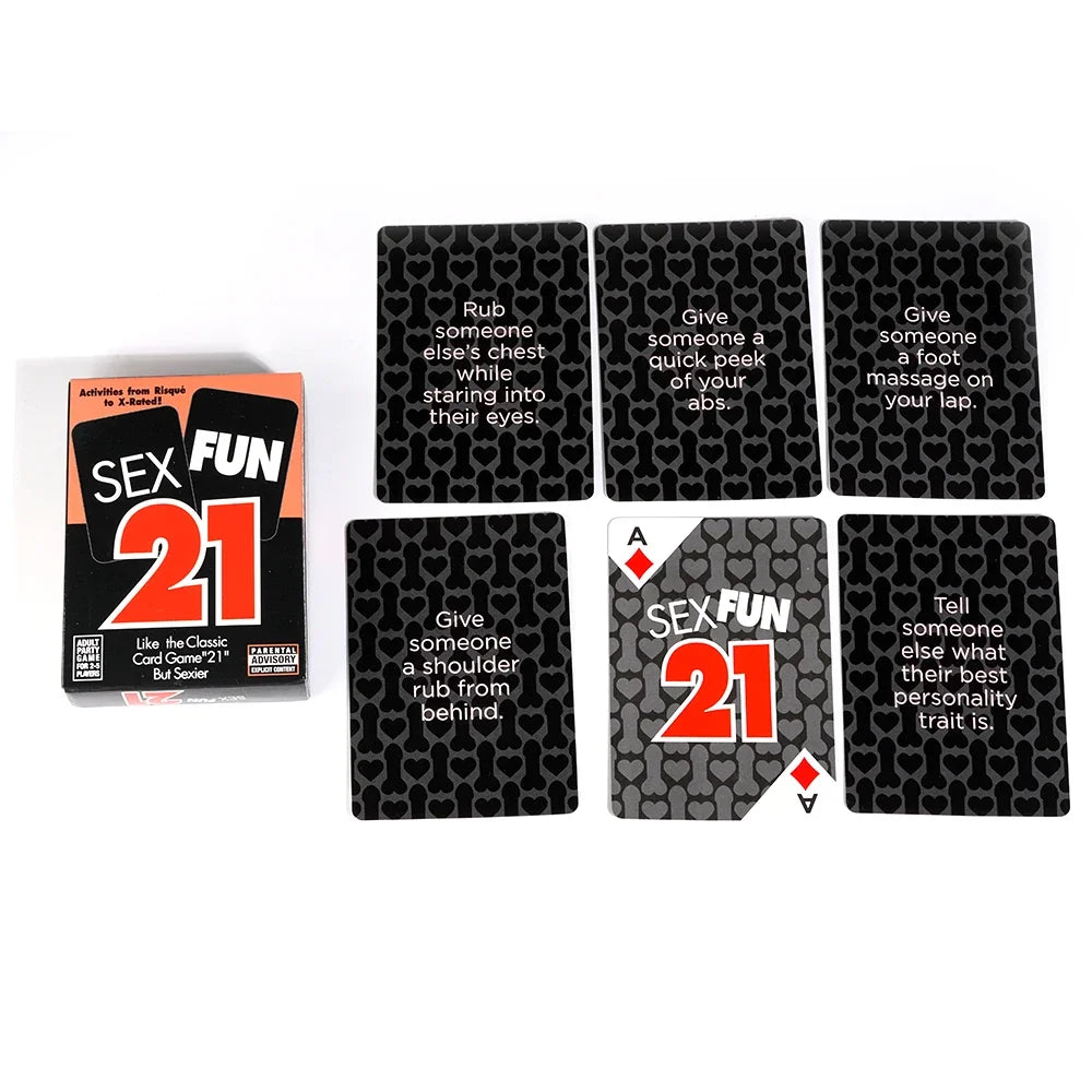 Juego de cartas Sex Fun 21 para adultos, 56 piezas