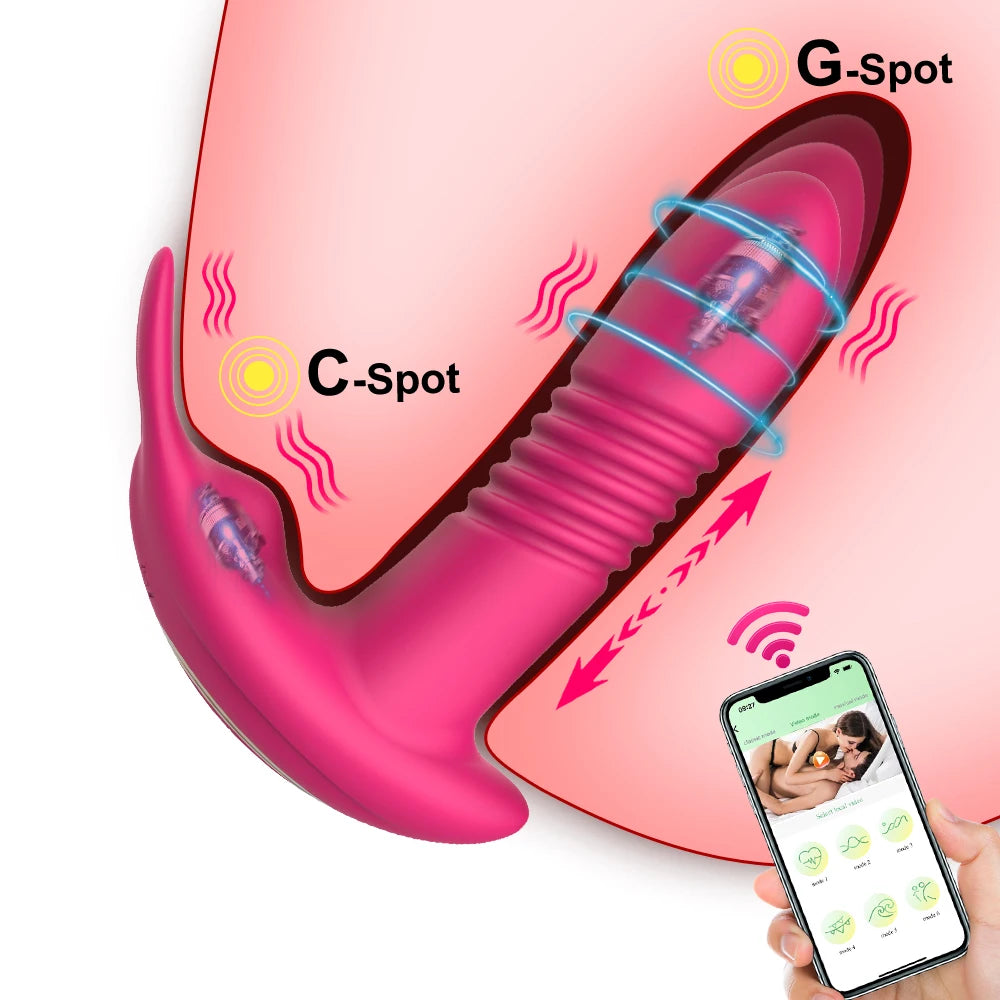 Vibrador vaginal con control por Bluetooth para masturbación femenina, estimulador de clítoris, vibrador portátil, productos eróticos para adultos.