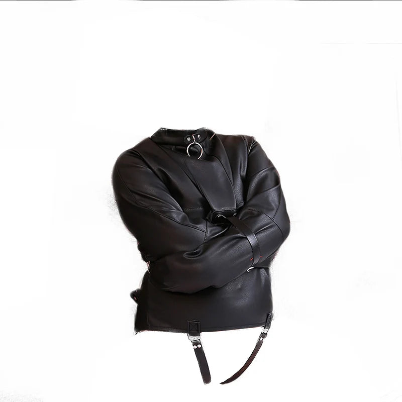 Brazalete de cuero BDSM, juguete sexual con camisa de fuerza, cinturón ajustable de bondage, disfraz sexy de esclava para cosplay para mujer.