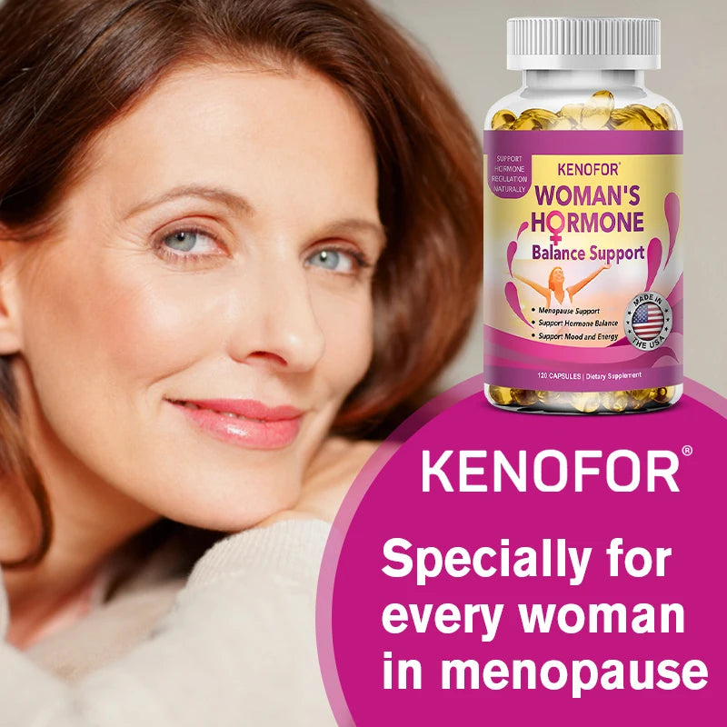 Kenofor Women's Health Balance Supplement, enthält Sojaflavonoide, hilft, die Stimmung zu regulieren und die Energie während der Wechseljahre zu verbessern
