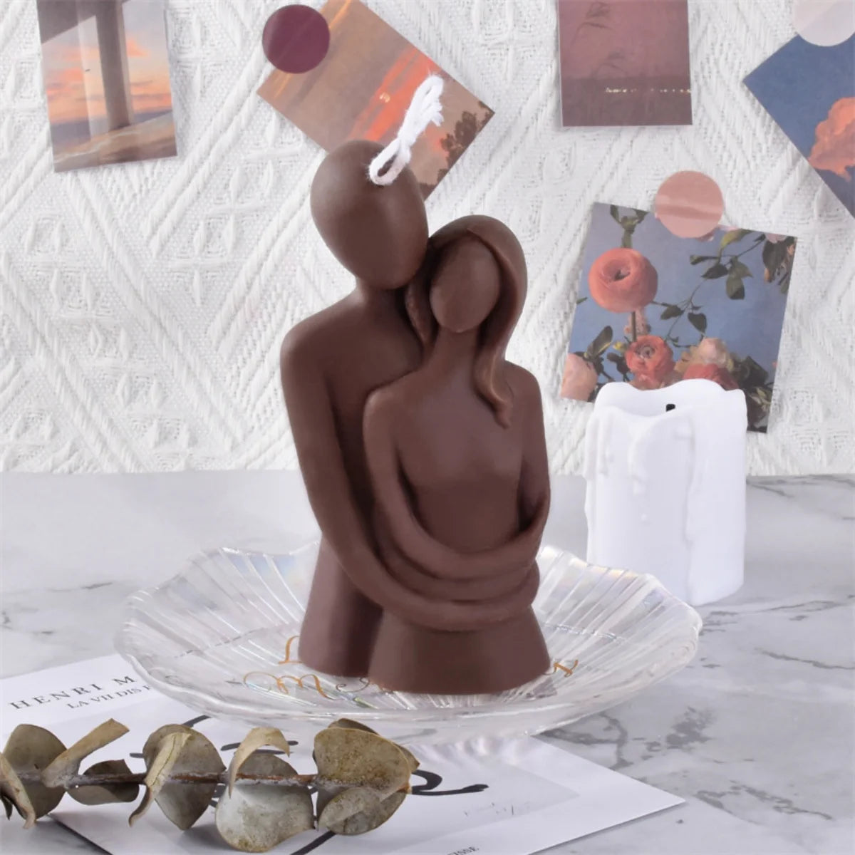 3D Embracing Men Women Scented Candle Simple Couple Lover Body Soy Wax Aroma Candle Home Wedding Supplies Unique Festive Gifts