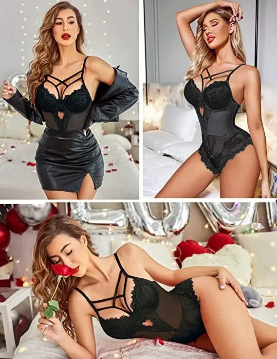 2025 Damenunterwäsche Sexy Damenunterwäsche Ganze Bodys Erotische Dessous Frau Ensemble Lingeries Femmes Erdbeere Vs Neu