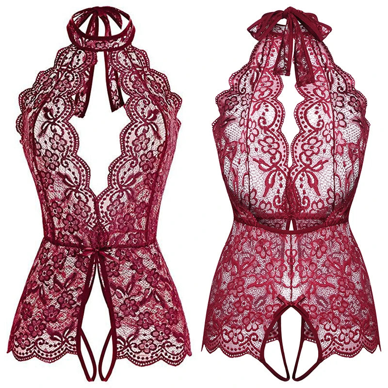 Sexy Dessous Porno Frauen Plus Größe S-2XL Bodysuit Rollenspiel Kleidung Transparent Nachthemd Offener Schritt Unterwäsche Exotische Kostüme