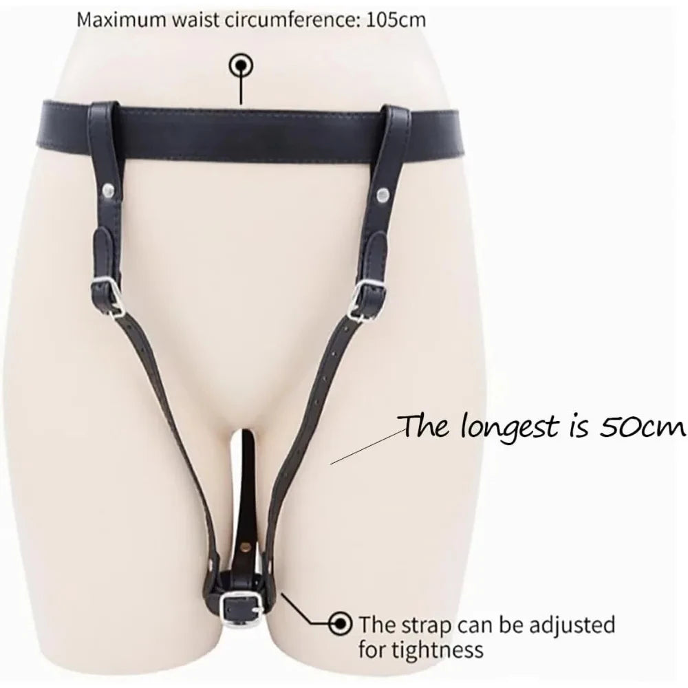 Soporte para vibrador BDSM, vibrador de bondage, juguetes sexuales de cuero, arnés con correa, cinturón de castidad para orgasmos forzados, para juegos de adultos.