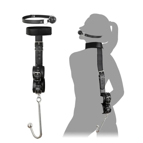 SM Anal Hook Backhand Binding Apertural Plug Porn Metal Bondage Rear Butt Plug Erotic HandCuffs Mouth Gag Adult Sex Toy