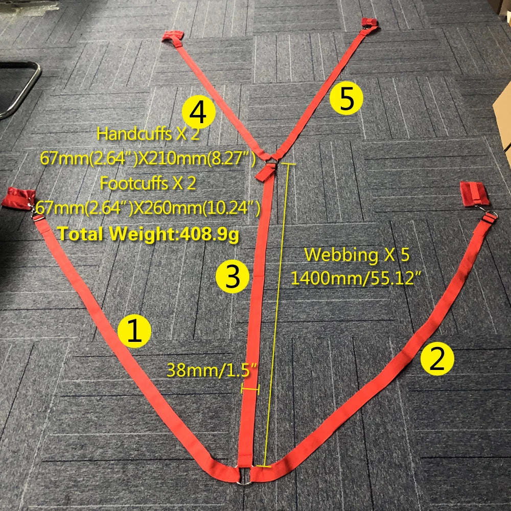 BDSM Bettgurt Bondage Bindung am Bett Bindung Sexspielzeug für Erwachsene Sex Bondage Gürtel Bett Flirten Handschellen Fußschellen Selbstbondage