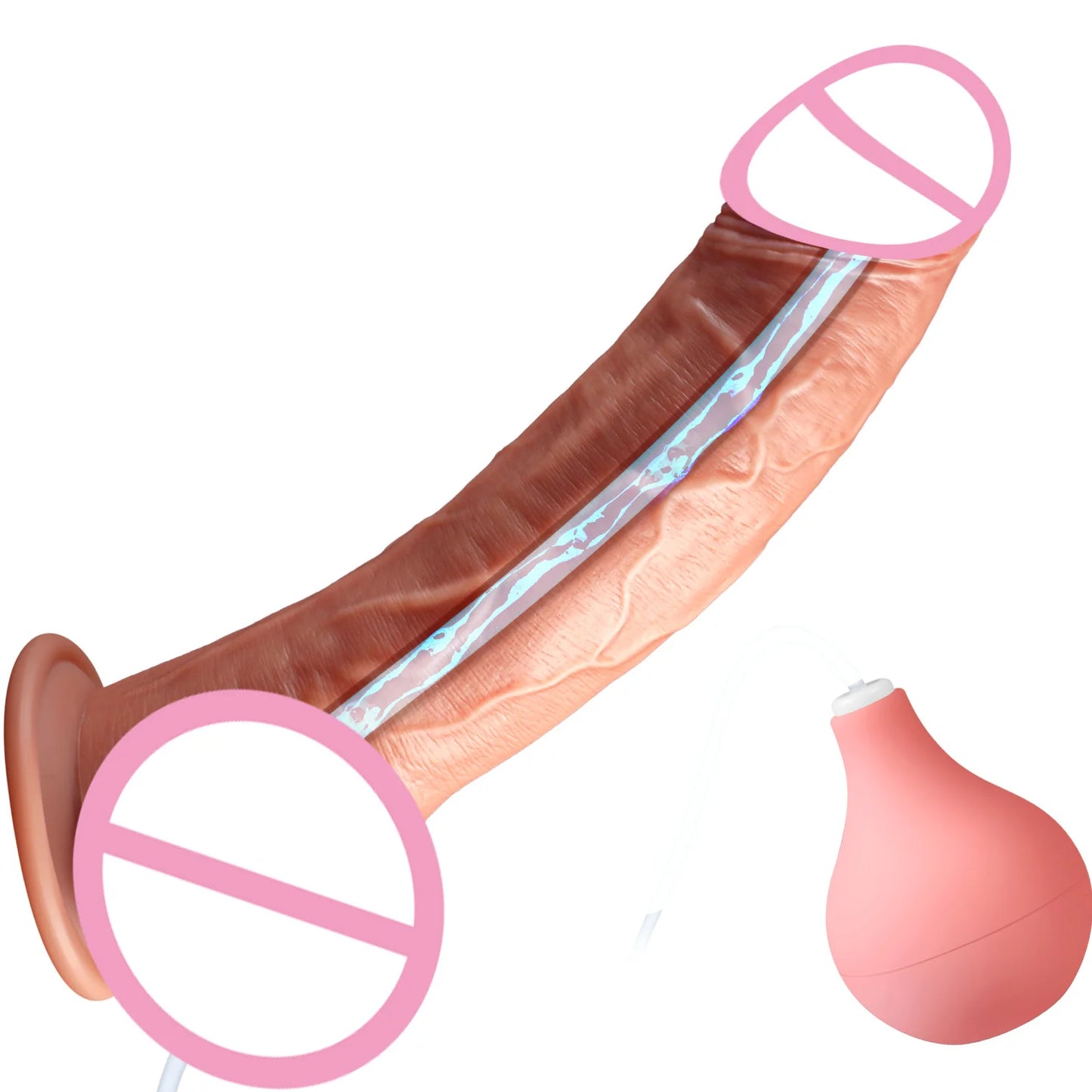 Consolador eyaculador realista para mujer, masturbador masculino, vaginal, anal, juguetes sexuales para adultos, pene rociado con agua