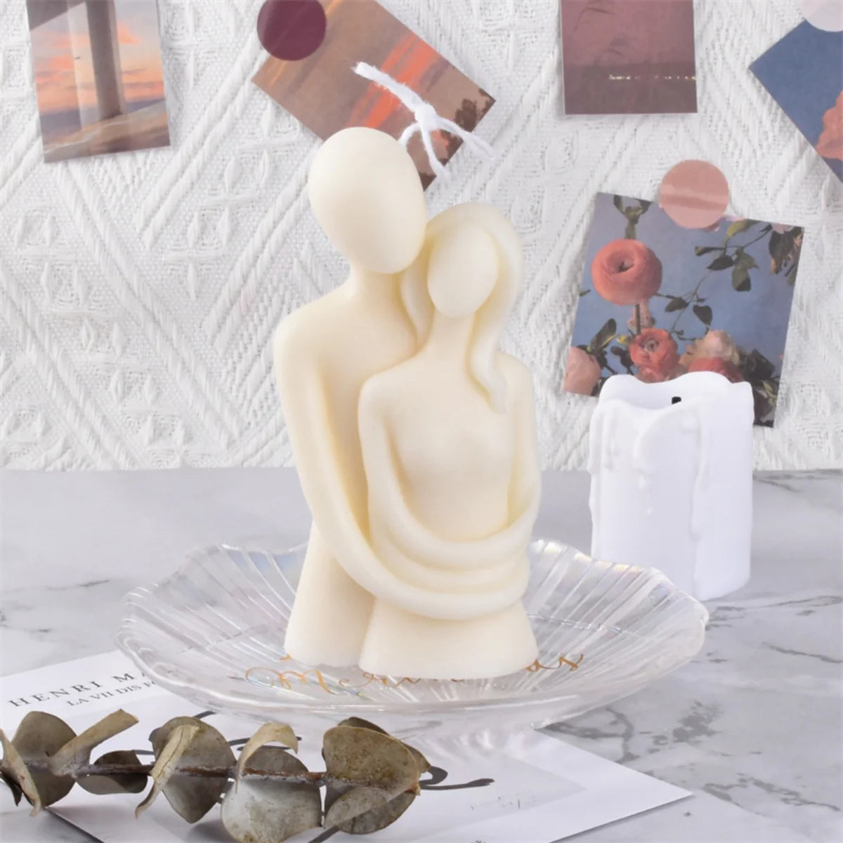 3D Embracing Men Women Scented Candle Simple Couple Lover Body Soy Wax Aroma Candle Home Wedding Supplies Unique Festive Gifts