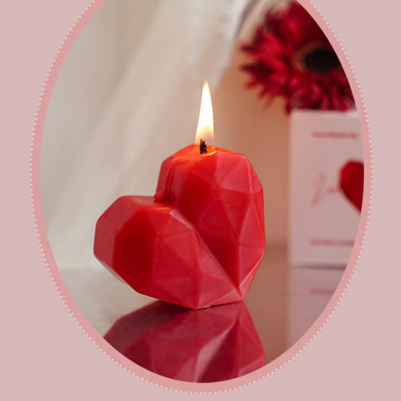 Romantic Red Love Heart Shaped Scented Candles Fragrance Aromatherapy Wax Candles  Party Valentine's Day Gifts Photo Prop