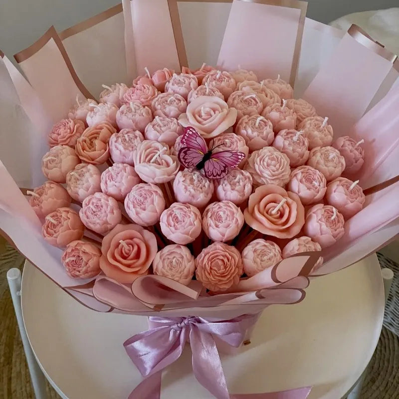 1 Stück Romantische Rosenknospen-Duftkerzen, rauchfreie Zimmer-Dekorationskerze, Valentinstag, Hochzeit, Geburtstag, Party, Dekoration, Geschenke