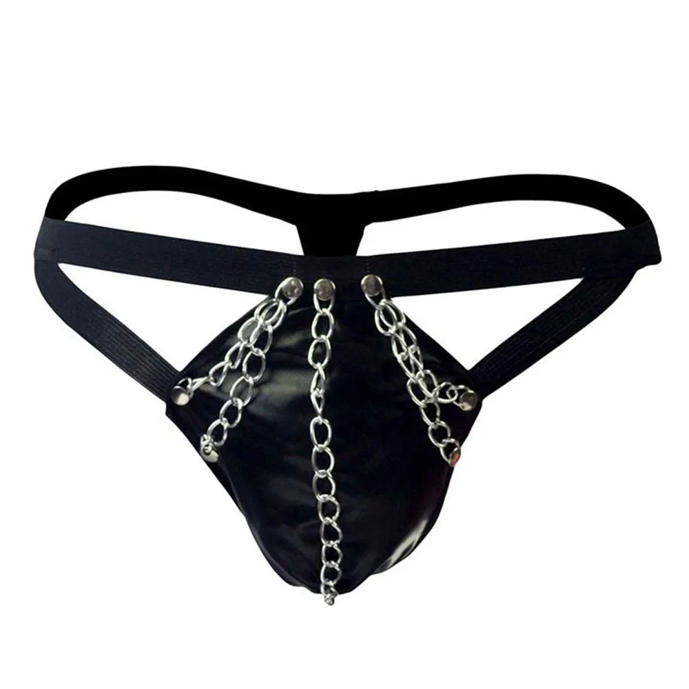 Herren Dessous Sexy Unterwäsche Ouvert Keuschheitsgürtel Leder Höschen Harness Slips Aushöhlen Jockstrap G-String Sexy