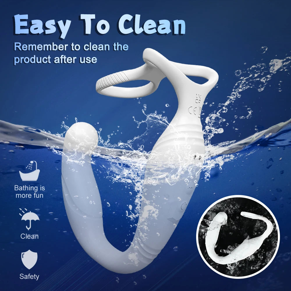 Männliches Sexspielzeug, rotierender Vibrator für Männer, Prostata-Massagegerät, Doppel-Penisring, Penisringe, Anal-Vibrator, Anal-Plug, Anal-Spielzeug für Männer