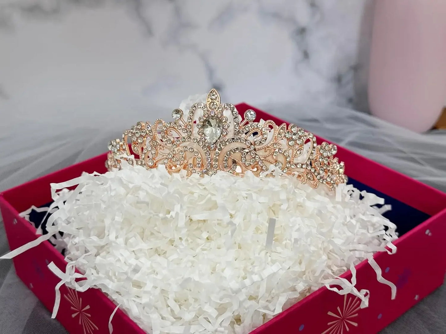 3 Pcs Bachelorette Party Decorations Bridal Shower Crown Bride to Be Sash&Veil for Women Bachelorette Party Gifts