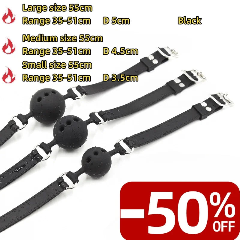 Juegos eróticos BDSM para adultos, mordaza con bola, ataduras, gancho para nariz y boca, arnés de cuero para la cabeza, juguetes sexuales para mujeres y parejas.