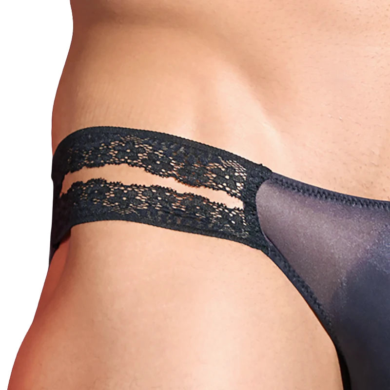 Sexy Spitze Seidig Dünne Transparente Dessous Verführerisch Schwul Verführerisch Trendy Sissy Herren Unterwäsche Bikini Slips Erwachsene Männer Vergnügen