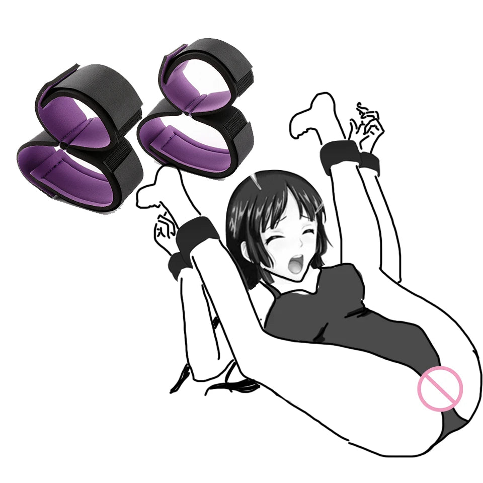 Juego de bondage BDSM para adultos, esposas, collar, muñeca, mordaza, correa, fetiche, SM, juguete sexual para mujeres y parejas, sin vibrador