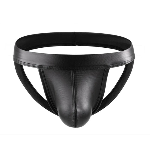 Sexy Männer Unterwäsche Jockstraps Schwarz Kunstleder Pantie Mann G-String Tangas Dessous Erotische Penis Männliche Unterhose Cueca Ropa