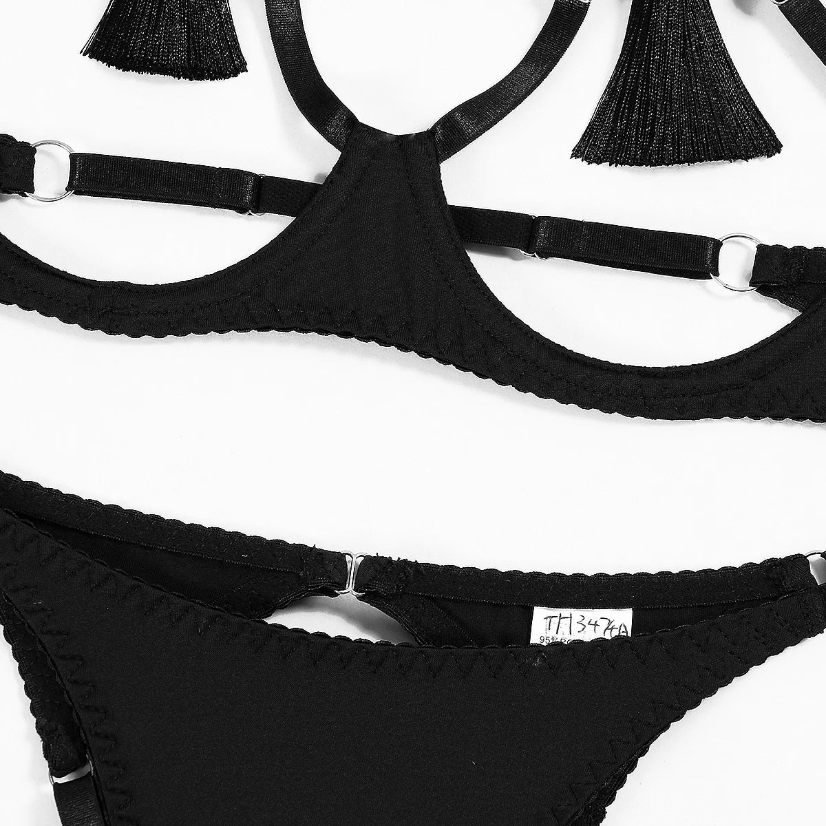 MUZISKAT Lencería sexy Conjunto de sujetador transparente Lencería erótica caliente Tanga Conjunto erótico sexy