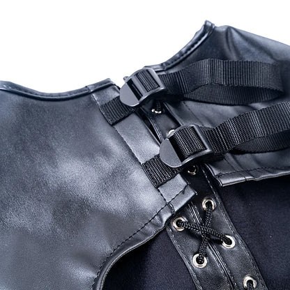 BDSM-Armbinder aus Leder, Zwangsjacke hinter dem Rücken, SM-Bondage-Handschuh, Sklavenhaubenmaske mit offenem Mund, Cosplay-Sexspielzeug für Erwachsene