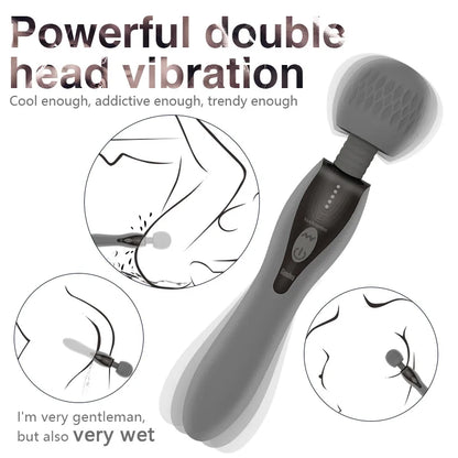 Vibrador potente con 5 tipos de frecuencia y control de potencia, doble motor, varita AV, masturbación vaginal, juguete sexual para mujeres adultas.