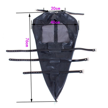 BDSM Sex Bondage Armbinder, Zwangsjacke hinter dem Rücken, SM Leder Armbinder Fessel, abschließbarer Sklavenhandschuh mit Schultergurt