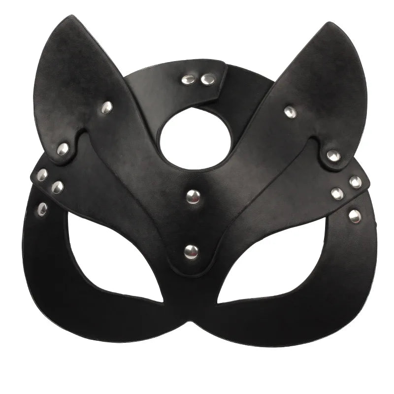 BDSM Maske Sexspielzeug für Frauen Bondage Fesseln Leder Sexy Cosplay Kaninchen Katzenohr Hasenmaske Maskerade Party Gesicht Cosplay