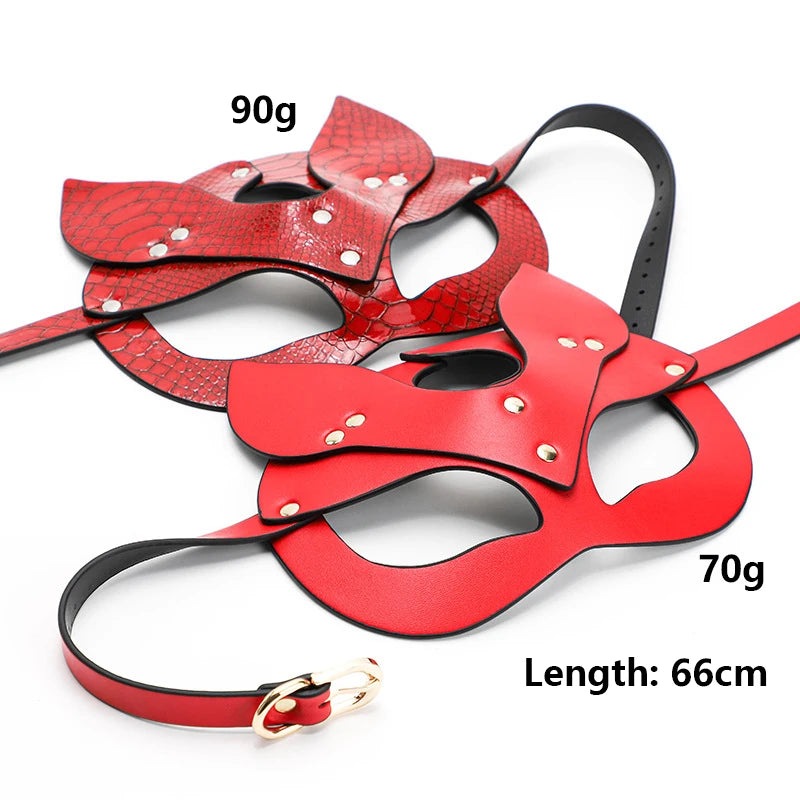 BDSM Maske Sexspielzeug für Frauen Bondage Fesseln Leder Sexy Cosplay Kaninchen Katzenohr Hasenmaske Maskerade Party Gesicht Cosplay