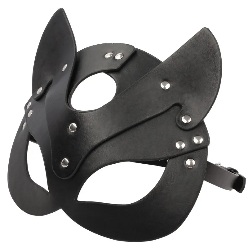 BDSM Maske Sexspielzeug für Frauen Bondage Fesseln Leder Sexy Cosplay Kaninchen Katzenohr Hasenmaske Maskerade Party Gesicht Cosplay