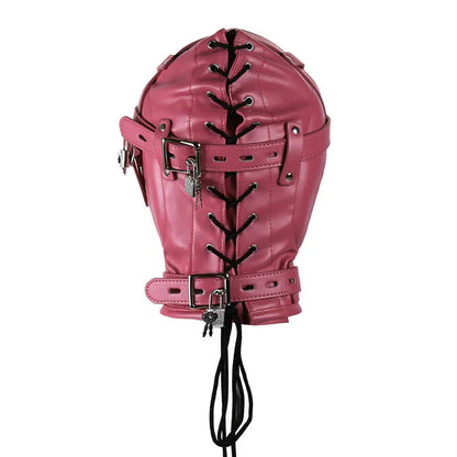Máscaras de bondage BDSM con capucha completa, máscara de privación sensorial, capucha acolchada de cuero para juegos de rol de esclavo con orificio para respirar, juguetes sexuales para parejas.
