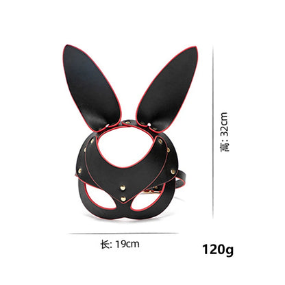 BDSM Maske Sexspielzeug für Frauen Bondage Fesseln Leder Sexy Cosplay Kaninchen Katzenohr Hasenmaske Maskerade Party Gesicht Cosplay