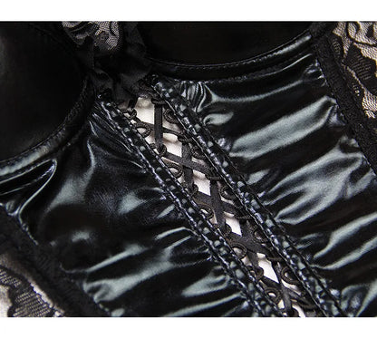 Damen Sexy Korsett Dessous Plus Size Hot Sexy Schwarzer Spitzen-BH Verstellbare Träger Korsett Top Weibliche schlanke Taille Bustier Mieder