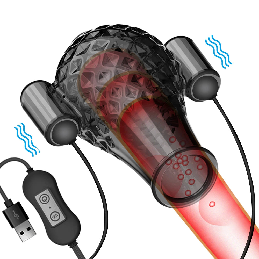 Penisvibrator, Sexspielzeug für Männer, 20 Geschwindigkeiten, Penistrainer, Ring, Eichelvibrator, Spielzeug für Erwachsene, verzögerte Ejakulation, männlicher Penis, Masturbation