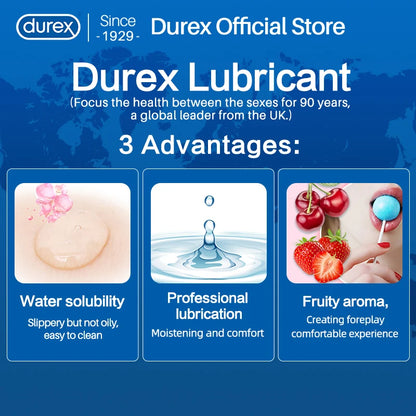 Durex 50 ml Gleitmittel auf Wasserbasis, Anal-Masturbations-Gleitmittel, Penis-Gel, Massageöl, Vaginal-Sexprodukte für Paare