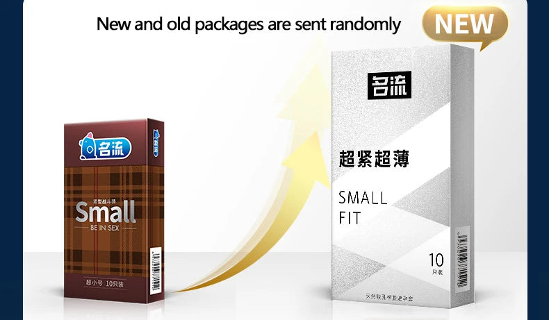 PERSONAGE 10 Stück 45 mm langlebige, zuverlässige Latex-Kondome, langlebige kleine, ultra-geschmierte große Öl-Kondome mit Punkt