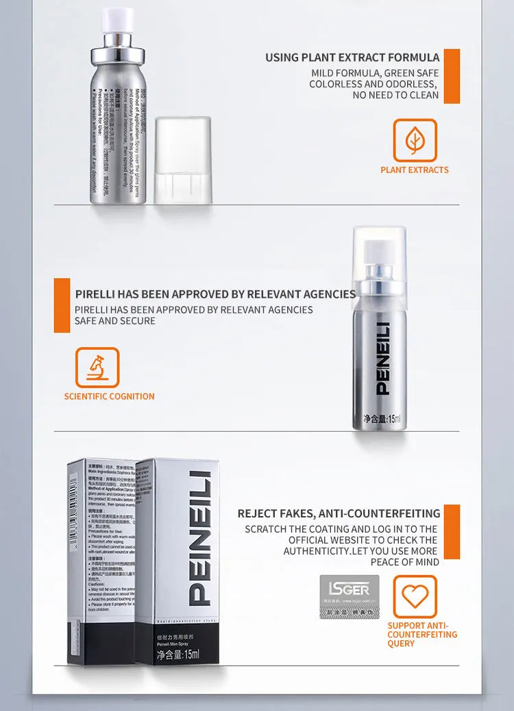 Sex-Verzögerungsspray für Männer, Penis, männliche äußere Anwendung, Anti-Vorzeitige Ejakulation, Sex-Produkte für Männer, Sexual-Verlängerungsspray, 15 ml