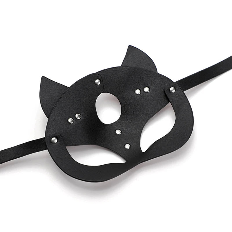 BDSM Maske Sexspielzeug für Frauen Bondage Fesseln Leder Sexy Cosplay Kaninchen Katzenohr Hasenmaske Maskerade Party Gesicht Cosplay